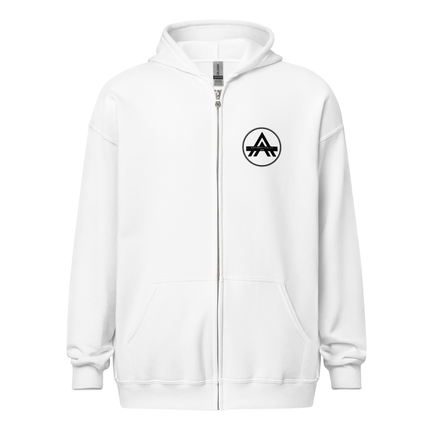 Authentically Me Zip  Hoodie - White
