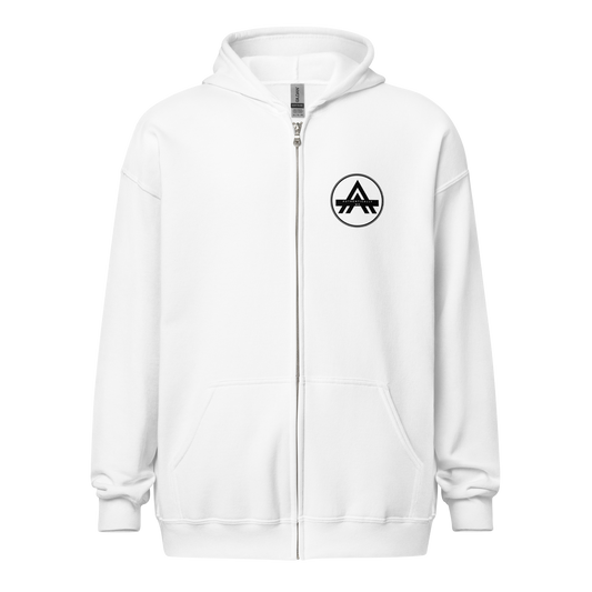Authentically Me Zip  Hoodie - White